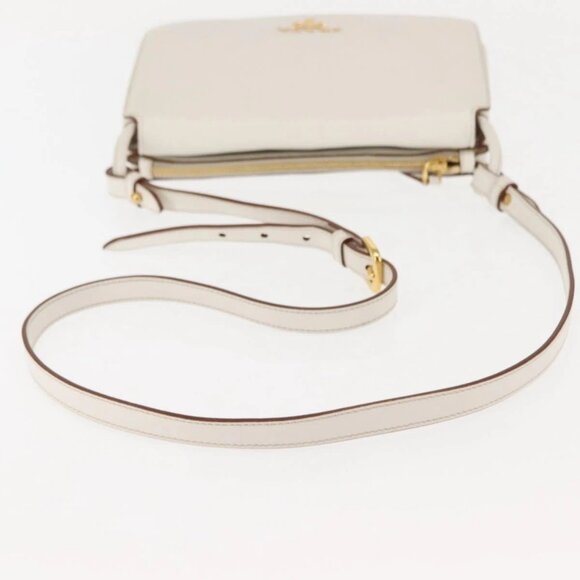 PRADA Shoulder Bag Leather White Gold Auth ep11182 - Picture 8 of 16